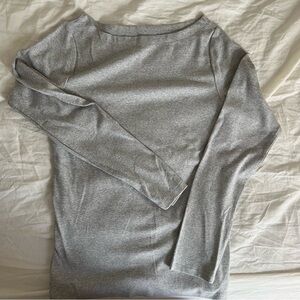 Gap Modern Boatneck T-Shirt in Light Heather Grey